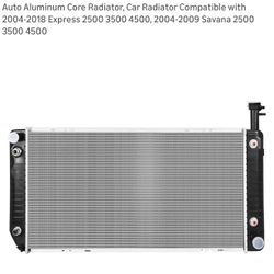 Auto Aluminum Core Radiator, Car Radiator Compatible with 2004-2018 Express 2(contact info removed) 4500, 2004-2009 Savana 2(contact info removed) 450