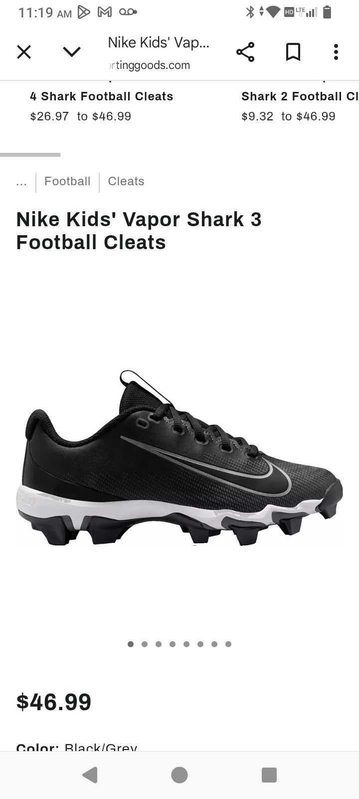 7in Boys Football Cleats