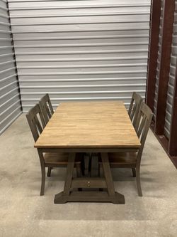 Wood Dining Table with 4 Chairs