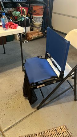 2- Blue Folding Stadium Seat with Back Support