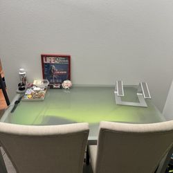 Glass Dining Table + 2 Chairs 