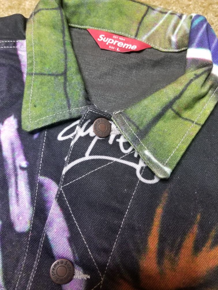 Supreme SS18 Lions Den Denim Jacket Large