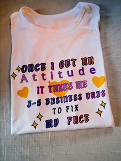 White polyester T-shirt  size medium
