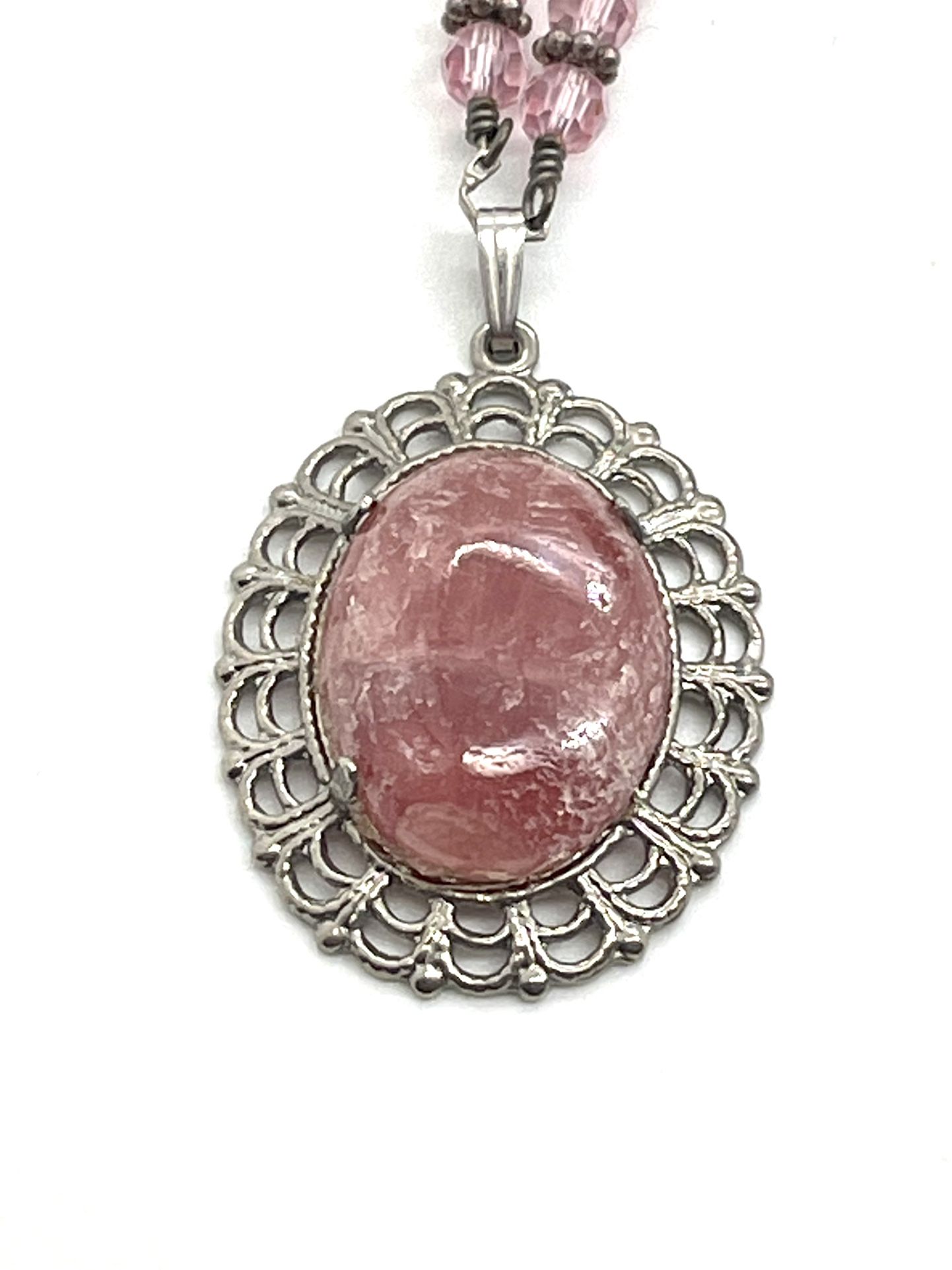 Sweet Rhodochrosite And Crystal Necklace 