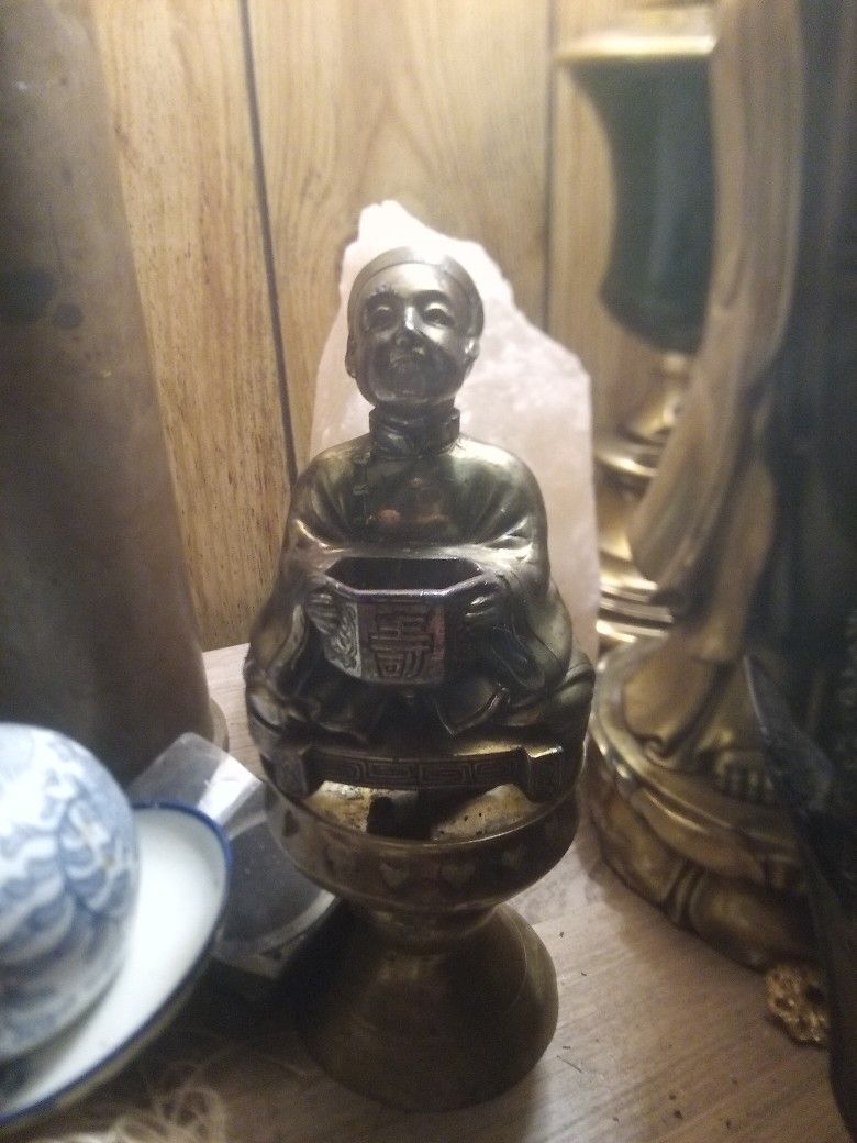Small Antique Buddhist Monk Copper Statue
