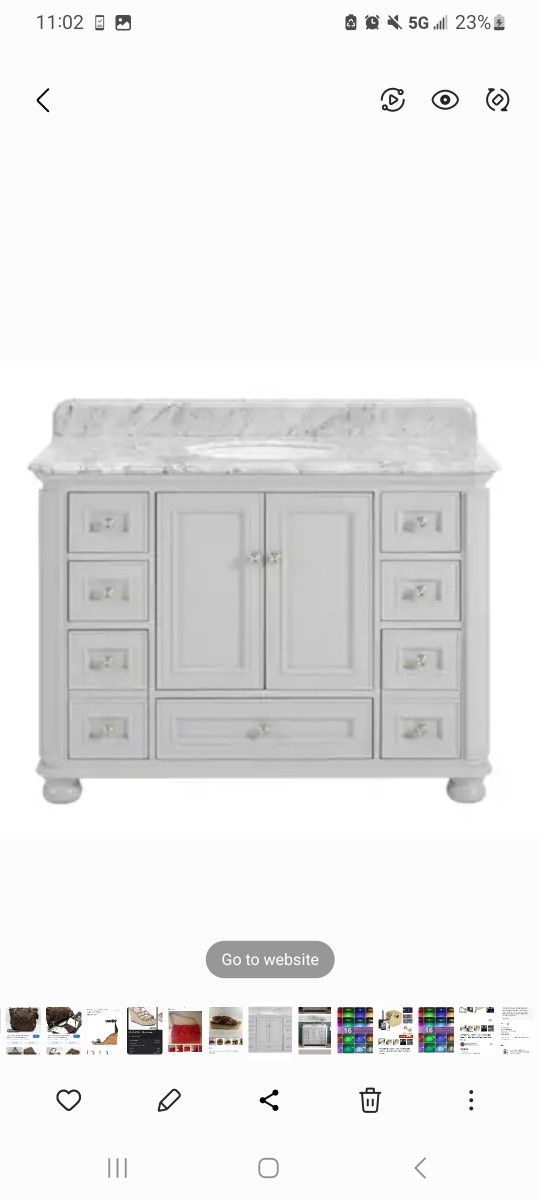 Allen & Roth Wrightsville 48" In Muse Gray Undermount Single Sink Carrara Marble