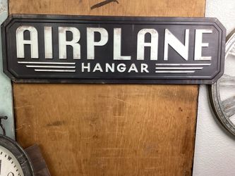 Airplane Hangar Metal Sign