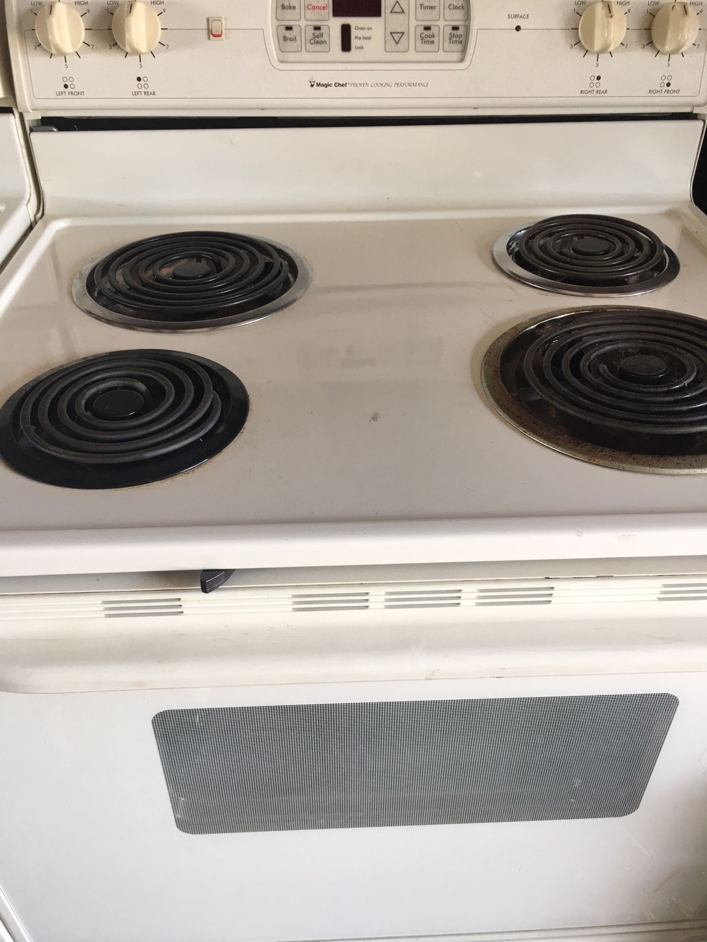 Magic chef coil top stove