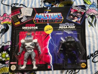 RARE Custom MOTU Console Wars Deluxe Twin Pack - Snesotor vs Mega-Man (Shark Sandwich Toys)
