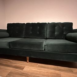 Like New Evergreen Velvet Sofa couch  $1700