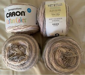 4 Caron Cotton Cakes Yarn Crochet Knit
