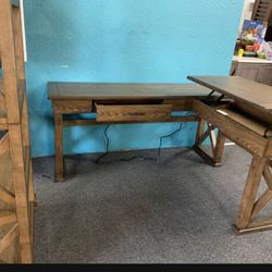 L Desk And Bookcase 