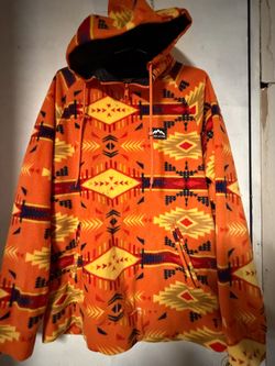 Large Fleece Hoodie with Aztec Print