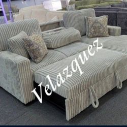 ✅️✅️2-Piece Convertible Sectional
Sleeper Sofa W/Fold-Down Table & Chaise Storage✅️✅️✅️