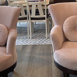Custom pink Lisbeth Swivel Chairs
