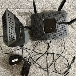 Network System Components  Netgear Modem & Linksys Router