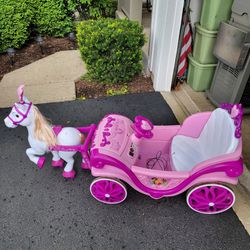 Disney Horse And Carrage Electric With Battery And Charger 