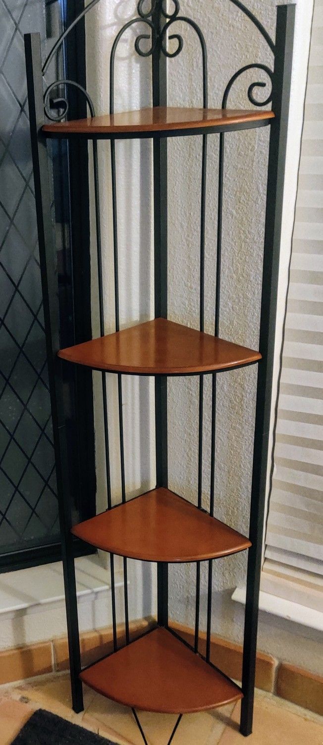 Corner Shelf - cherry, metal