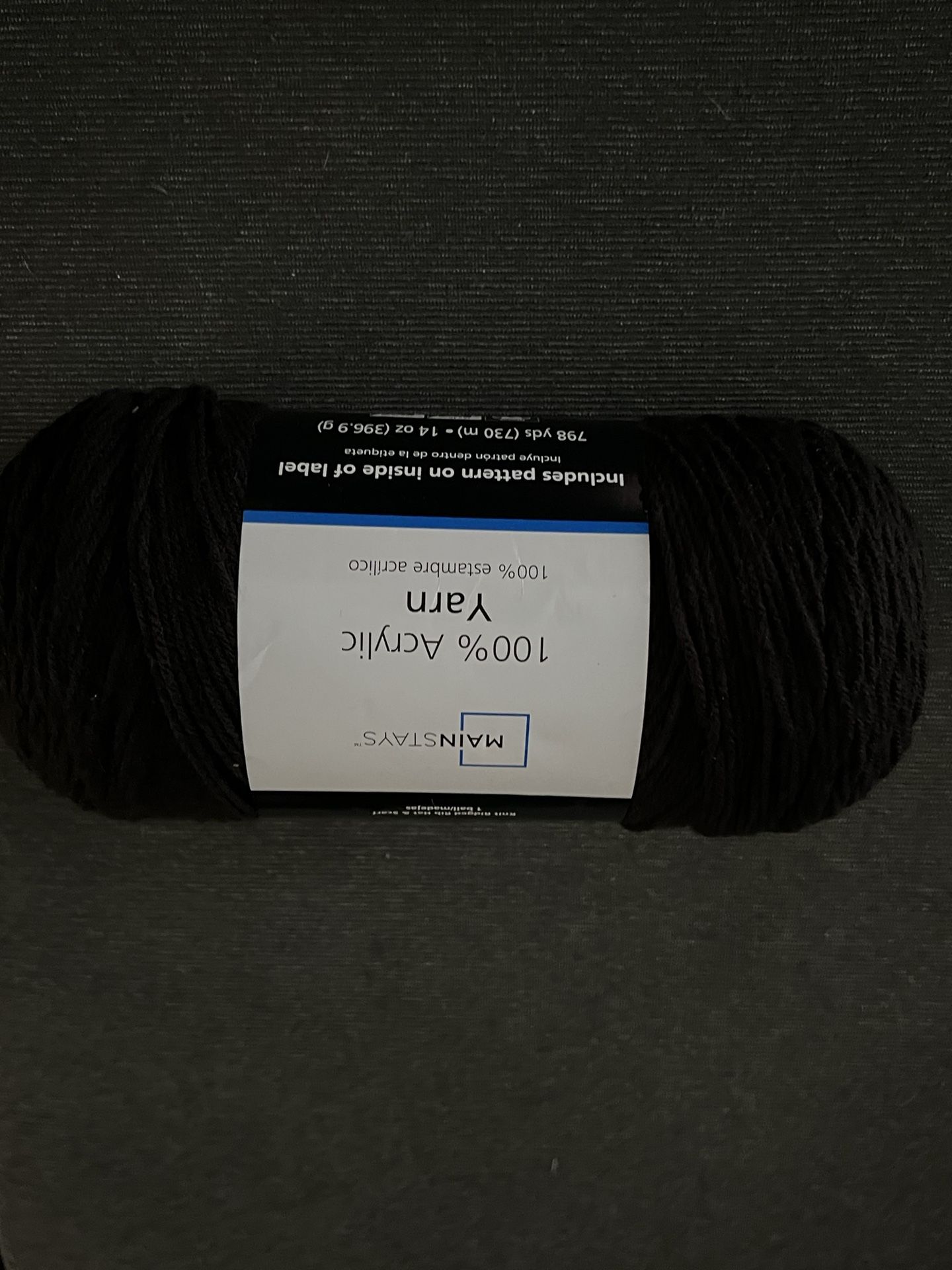 Black Acrylic Yarn