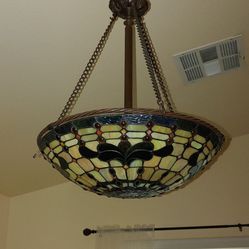 Antique stained glass lamp