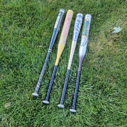 Grouping Of 4 32-in Aluminum Adult Baseball Bats.  All For $75