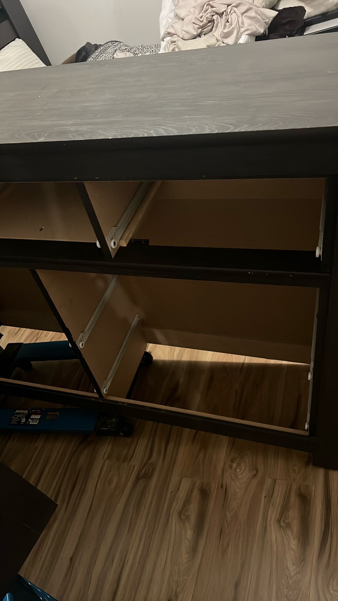 Grey Dresser With Mirror & 1 Night Stand