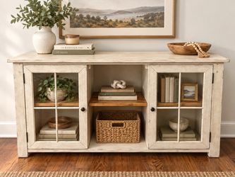 Pottery Barn Farmhouse Buffet / Sideboard / TV Console – Interchangeable Doors – Moving Sale