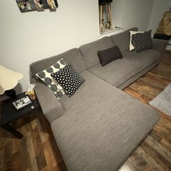 🛋️ Modern Gray 2 piece Sectional Sofa – Great Condition!