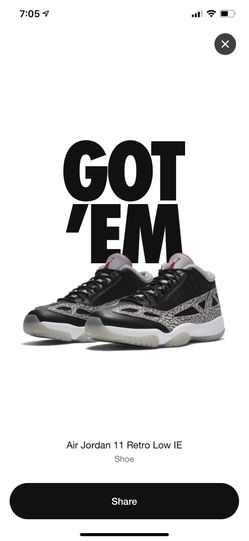 Jordan 11 IE low black cement