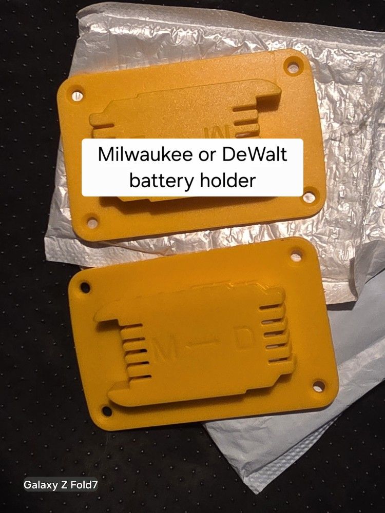 Milwaukee or DeWalt battery holder
