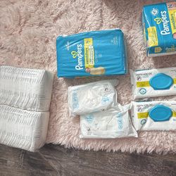 Pampers wipes and dippers 