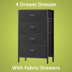 4-Drawer Dresser with Fabric Drawers for Bedroom Storage and Organization