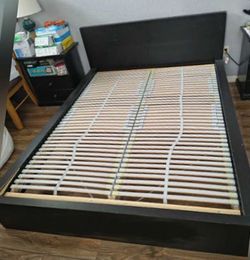 “IKEA” Full Size Platform Bed with Headboard, Footboard, Side Rails and Slats