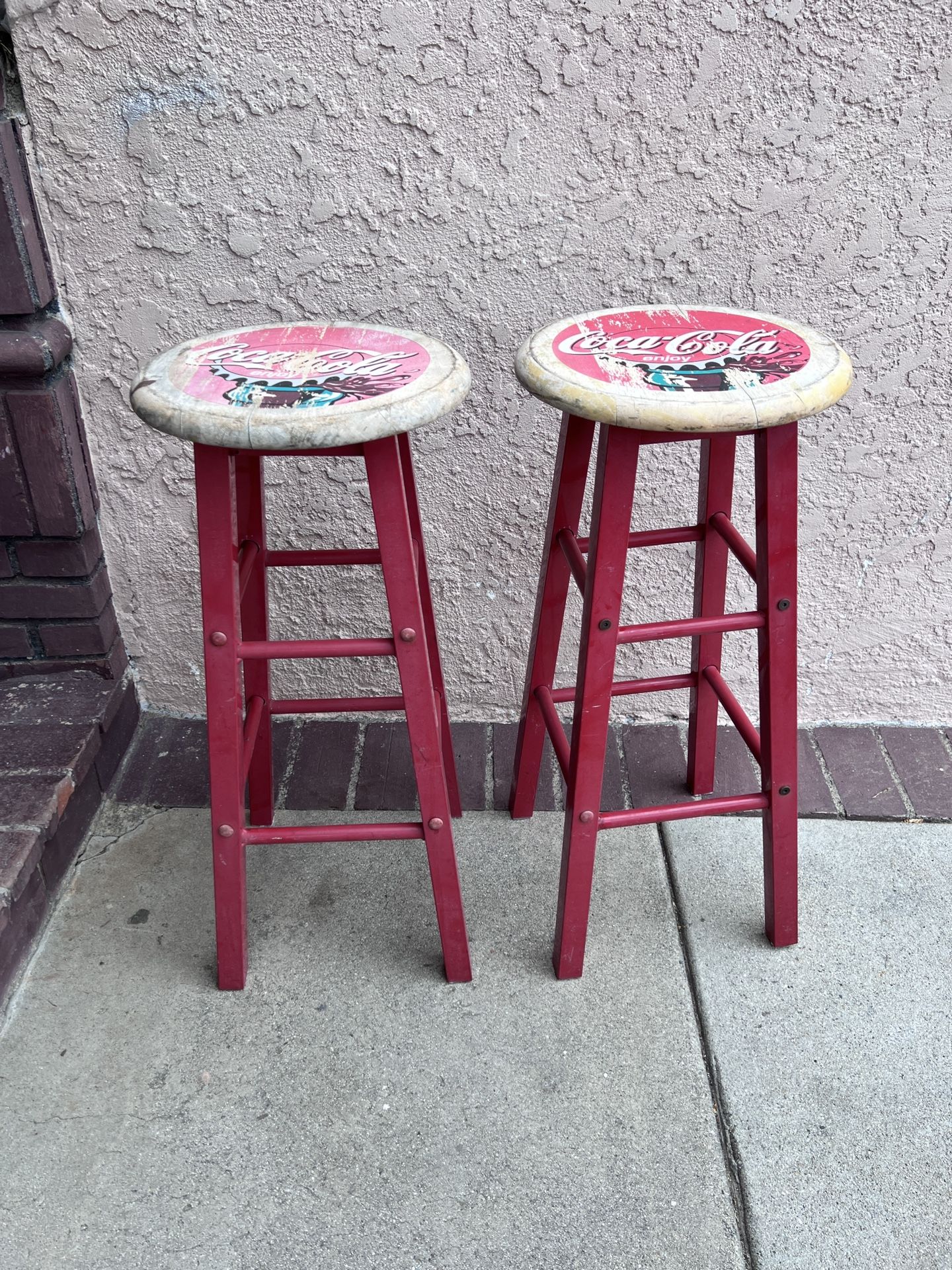 Vintage Coca Cola Bar Stool Chairs 