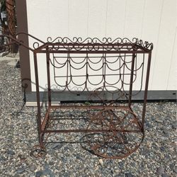 Metal Wine Rack Or Flower Cart