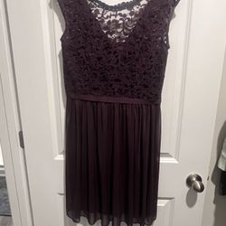 Plum David's Bridal Knee Length Dress