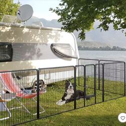 Dog Playpen Indoor Outdoor 8 Panel 32''Height Pet Fence for Puppy w/ Door