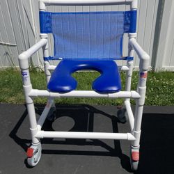 IPU Oversize Open Front Soft Seat Rolling PVC Shower Chair