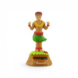 Dashboard Hula Guy Man Doll Solar Motion Hang Loose Hawaii Collectible Hawaiian