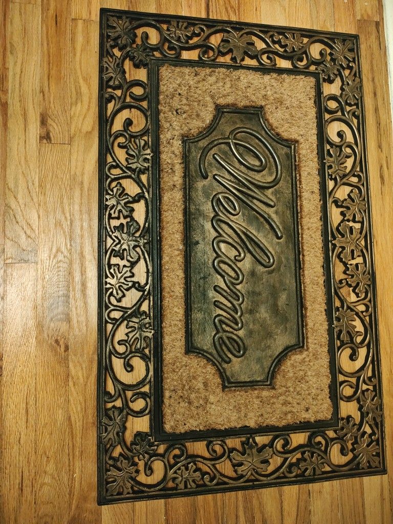 A1HC Natural Coir and Rubber Door Mat, 38x23, Thick Durable Doormats for Indoor Outdoor Entrance, Heavy Duty, Thin Profile Door Mat, Easy to Clean, Lo