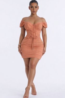 Peach corset dress (small-large)