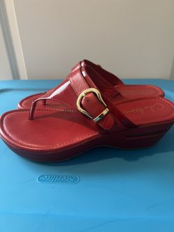 Cole Haan Red Patent Leather Slides 