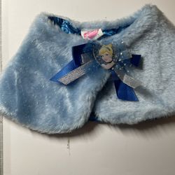 Disney Store Cinderella Costume Cape Blue Faux Fur Dress Up  