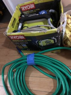 RYOBI 1600psi washer with garden hose 59$