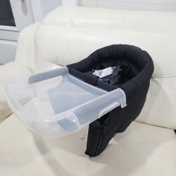 Inglesina Fast Table Chair - Black + Fast Dining Tray - Portable Baby High Chair - for Babies & Toddlers up to 37 lbs - Fits Tables 0.8'' to 3.5'' Thi