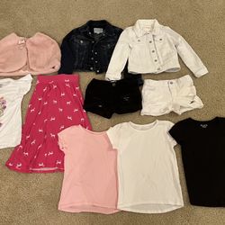 Girls 5T Denim Jackets, Tops And Shorts 