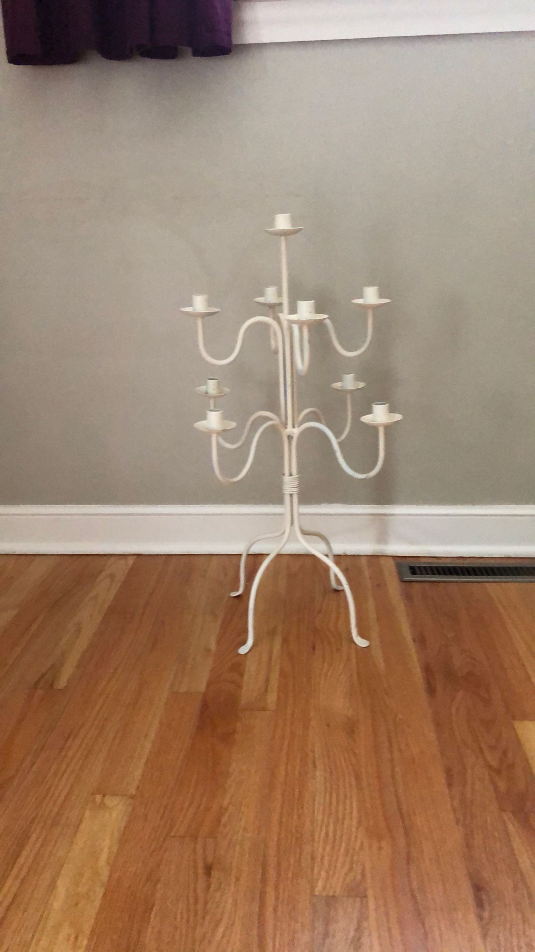 Shabby Chic White Candelabra