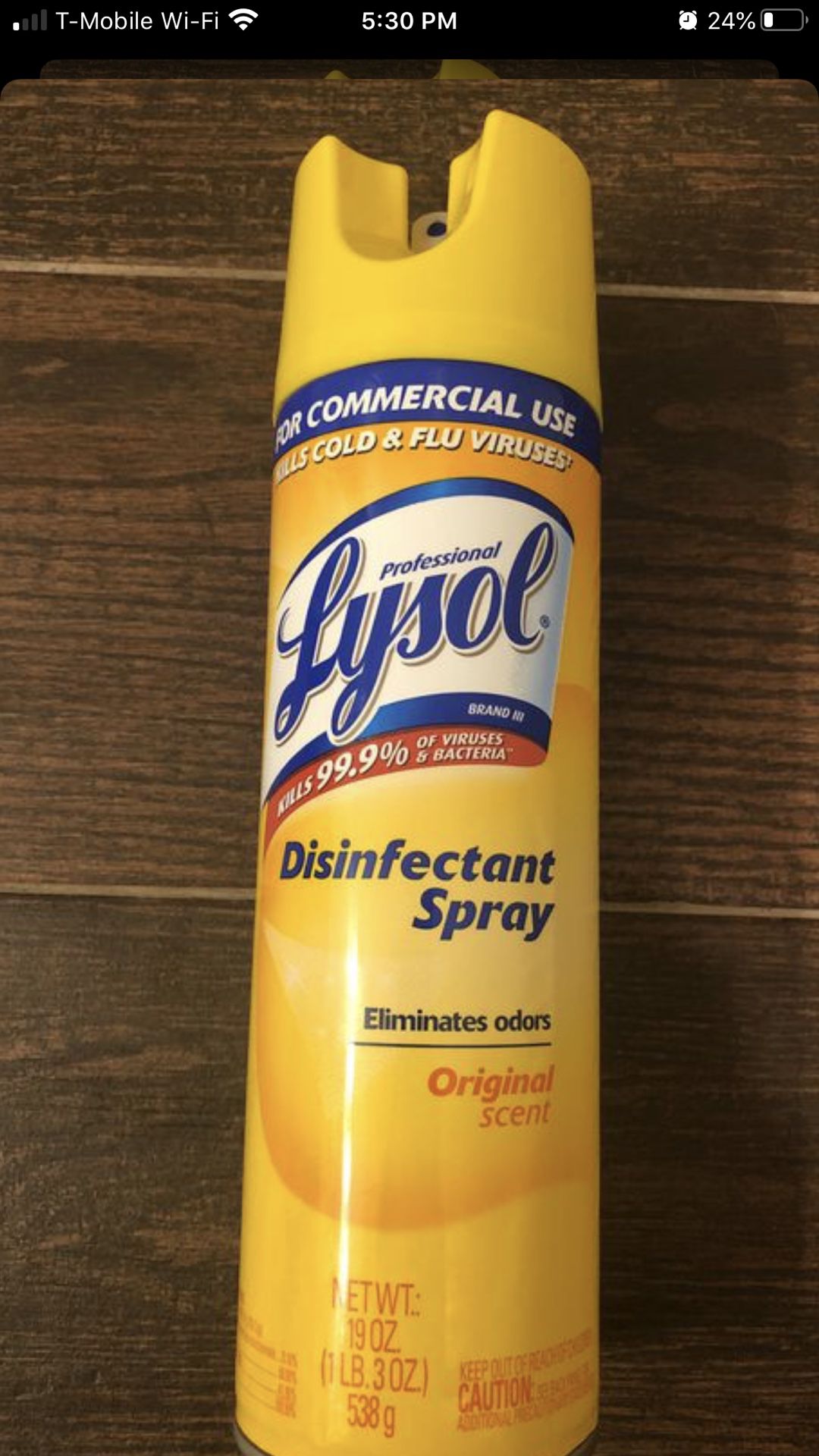 Lysol 19oz spray can and Lysol Multi surface cleaner 144oz