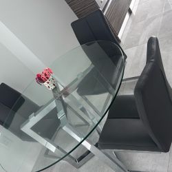 Glass Dining Table And Chairs 