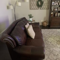 Leather Brown Couches 